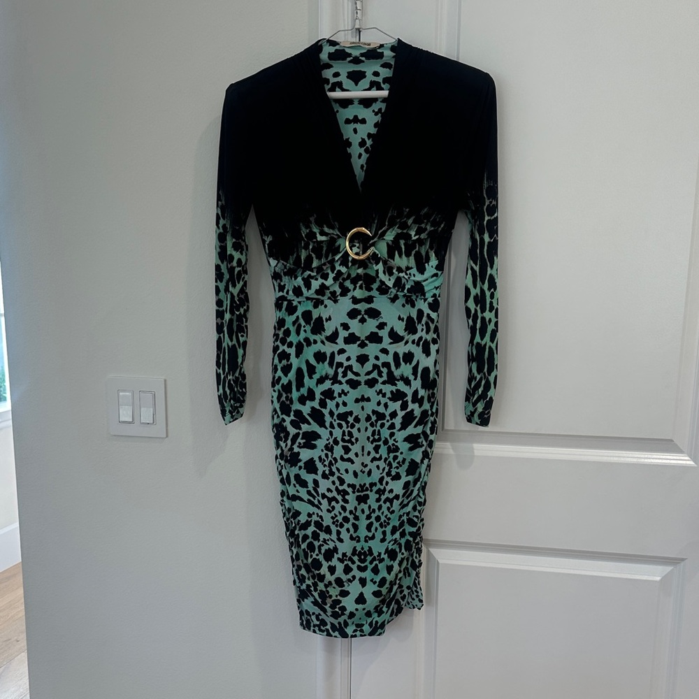 Roberto Cavalli Patterned Long Sleeve Dress